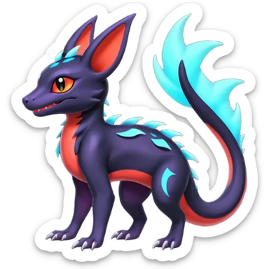 Shiny Salandit-Umbreon-Litten-Noivern-Noibat-Hybrid (Full body) sticker