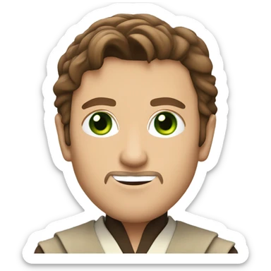 Jedi man, but green eyes and brown hair. In a suit  sticker