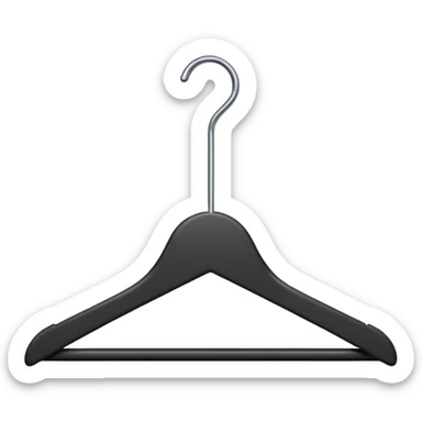 one black clothed clothing hanger sticker
