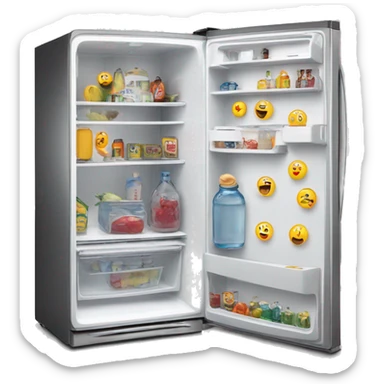 Fridge exterior with alphabet magnets  sticker