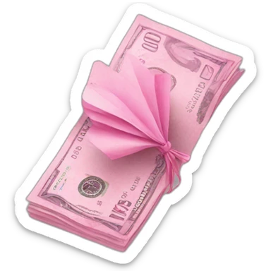 pink money flying sticker