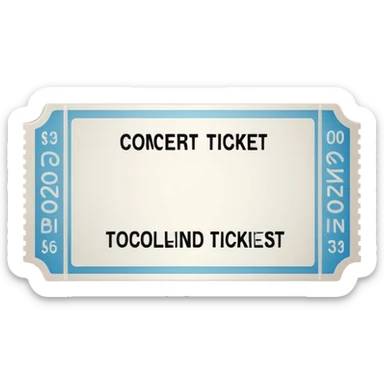 blank concert ticket sticker
