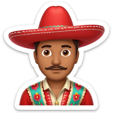 mexican mario with a red sombrero  sticker