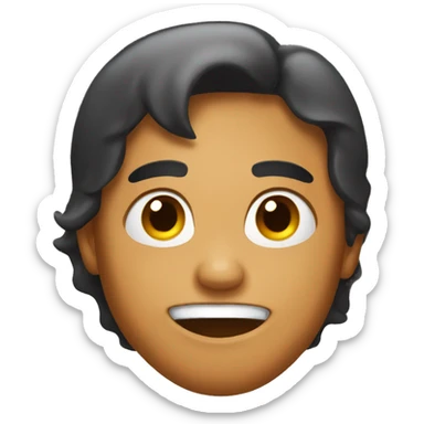 Awkward face, tanned skin, vivid facial expression sticker