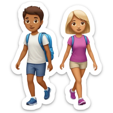 Two friends going for a walk sticker