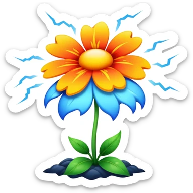 thunder and flower sticker