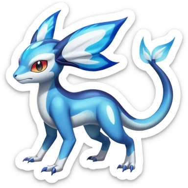 Epic Legendary Bioluminescent Translucent Luminescent Diaphanous Shiny Colorful Meloetta-Latias-Veemon-Peppercat-Wargreymon-Protogen-Fakémon-fusion-hybrid-creature sticker