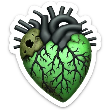A heart Rotten sticker
