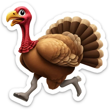 Turkey running a foot race sticker