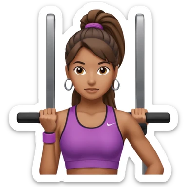 Mujer en gimnasio, peruana con coleta  sticker