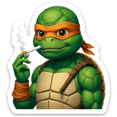 Ninja turtle smoking  sticker