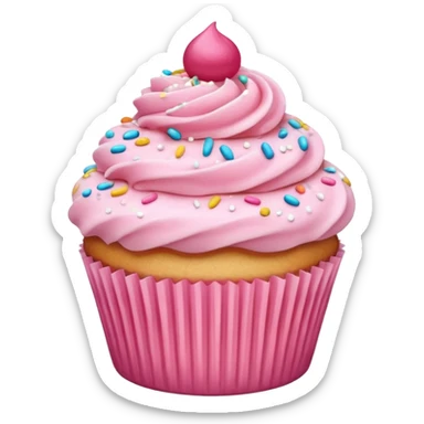 Cupcake with pink icing sticker