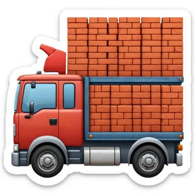 A truck with a thousand bricks  sticker