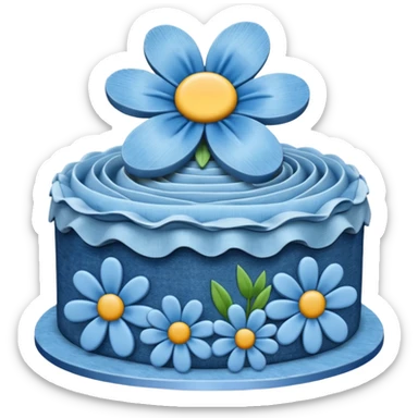 Denim flower cake  sticker