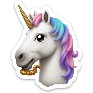 Unicorn with poop sticker