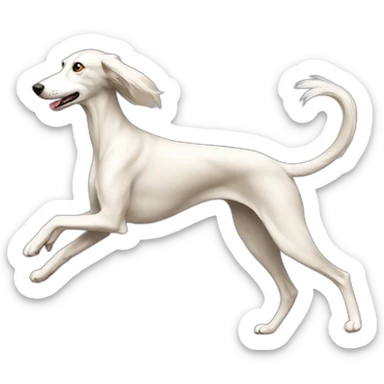 running white Saluki sticker