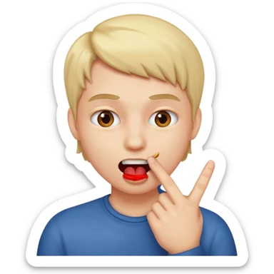 persona mordiéndose el dedo  sticker