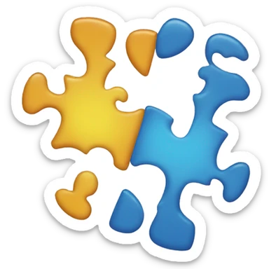 Two puzzle pieces seperated sticker
