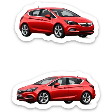 Red opel astra  sticker
