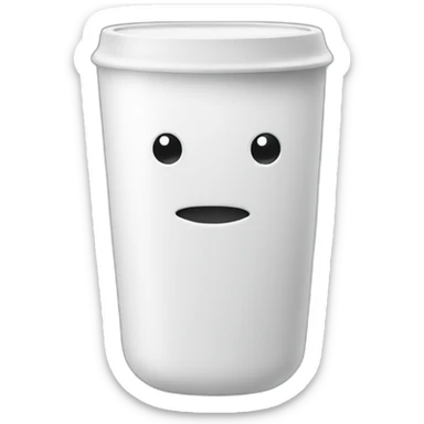 vaso blanco con tapa sticker