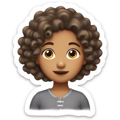 Hispanic Little girl with curly hair sticker