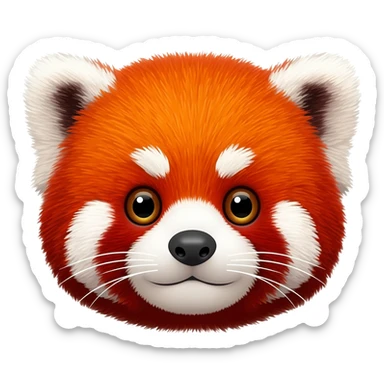 Red baby panda 3d pixar style fluffy, head only big eyes sticker