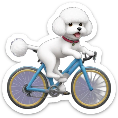 Bichon frisé cycling sticker