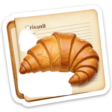 one photo with croissant like catalog cards from delivery  sticker