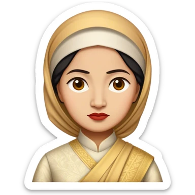 Cinematic Realistic Raden Ajeng Kartini Portrait Emoji, depicted as an inspiring Indonesian feminist icon in period attire with a thoughtful determined gaze, rendered with lifelike textures and warm empowering lighting that captures her pioneering spirit. sticker
