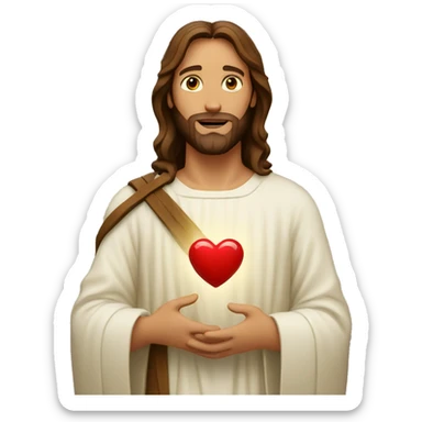 jesus holding heart sticker