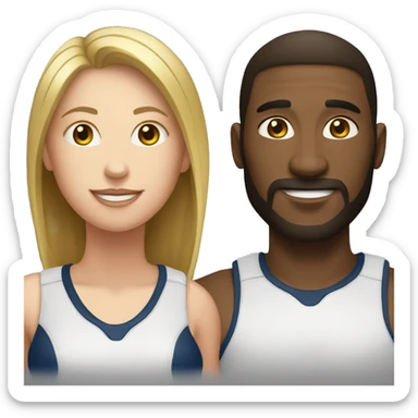 create white man and white woman make them play volleyball sticker