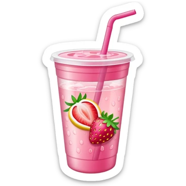 strawberry lemonade in a plastic cup sticker