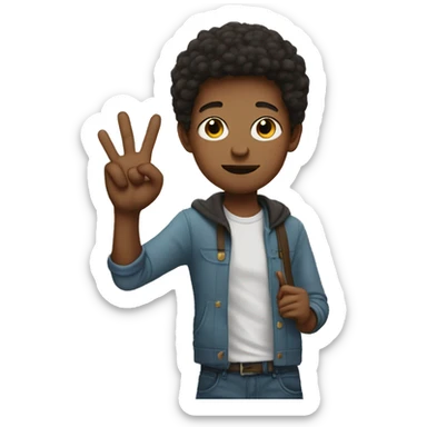 A teenager doing Three-finger salute sticker