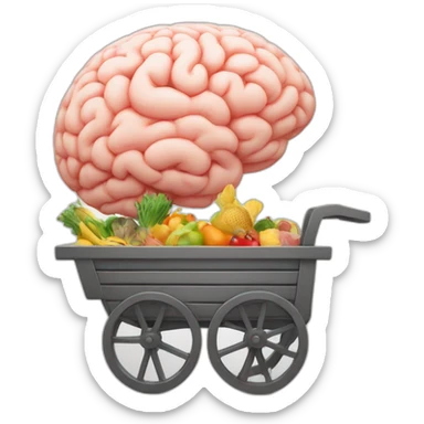 market cart WITH a BRAIN inside sticker
