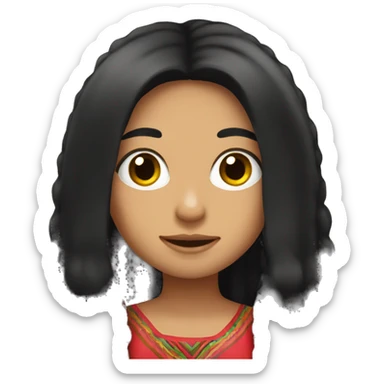 Mexican with girl with long black hair  sticker
