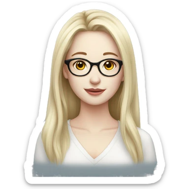 Beautiful, pale skin, glasses sticker