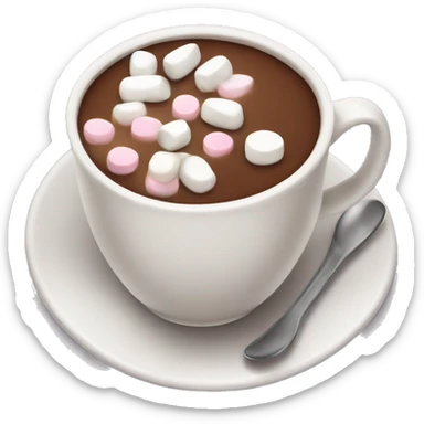 cup of cocoa with milk and marshmallows sticker