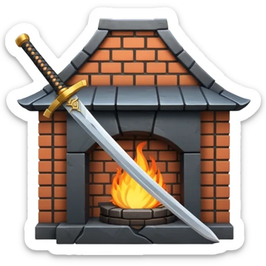 A samurai sword and a forge sticker