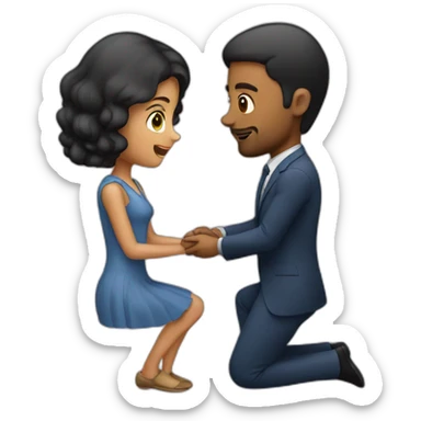 Man propose a girl sticker