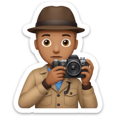 photographer looking into a camera sticker