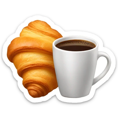 Coffee with a croissant sticker