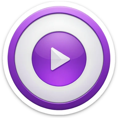 A Solid purple circle and white play button sticker
