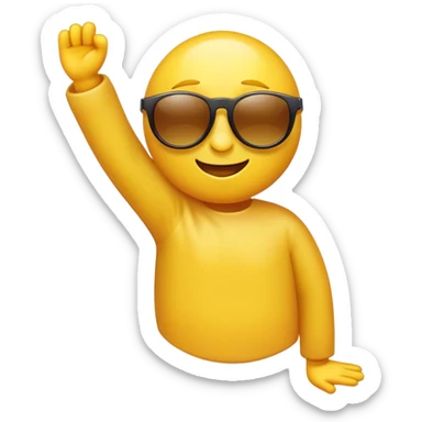 yellow emoji with sunglasses dabbing  sticker