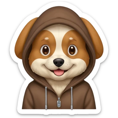 Dog wearing hoodie  sticker