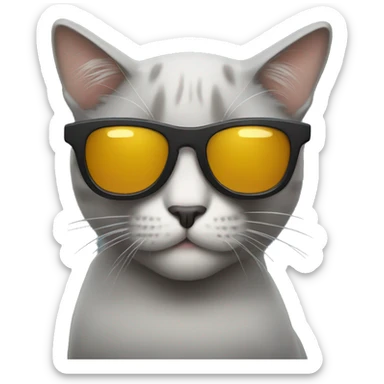 Cat with sunglasses sticker