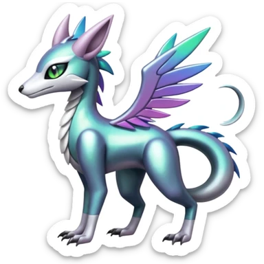 Meloetta-Sergal-Palkia-hybrid-fusion-Fakémon-creature, full body sticker