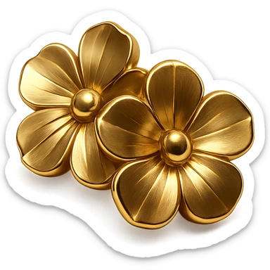 Change the flowers in the image to match the same gold color and style as the badge, blending seamlessly with the gold theme. Keep the chibi ninja girl, sparkly effects, and badge shape unchanged. Maintain transparent background, sized for Twitch or Discord use. sticker