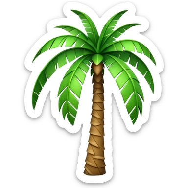 generate realistic detailed palm tree in 3d style sticker