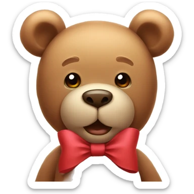 Big teddy bear with bow  sticker
