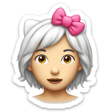 🤨 face with hello kitty head sticker